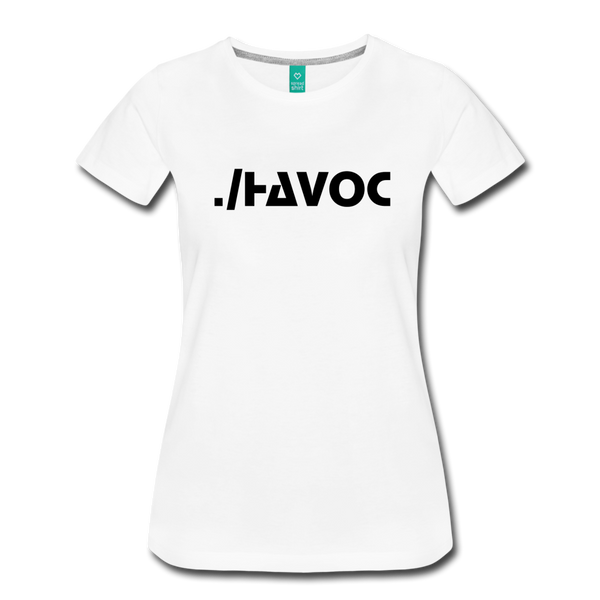 Women’s Premium T-Shirt Havoc Black Lettering - white